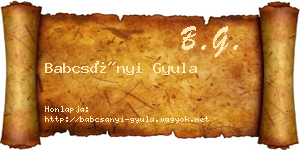 Babcsányi Gyula névjegykártya